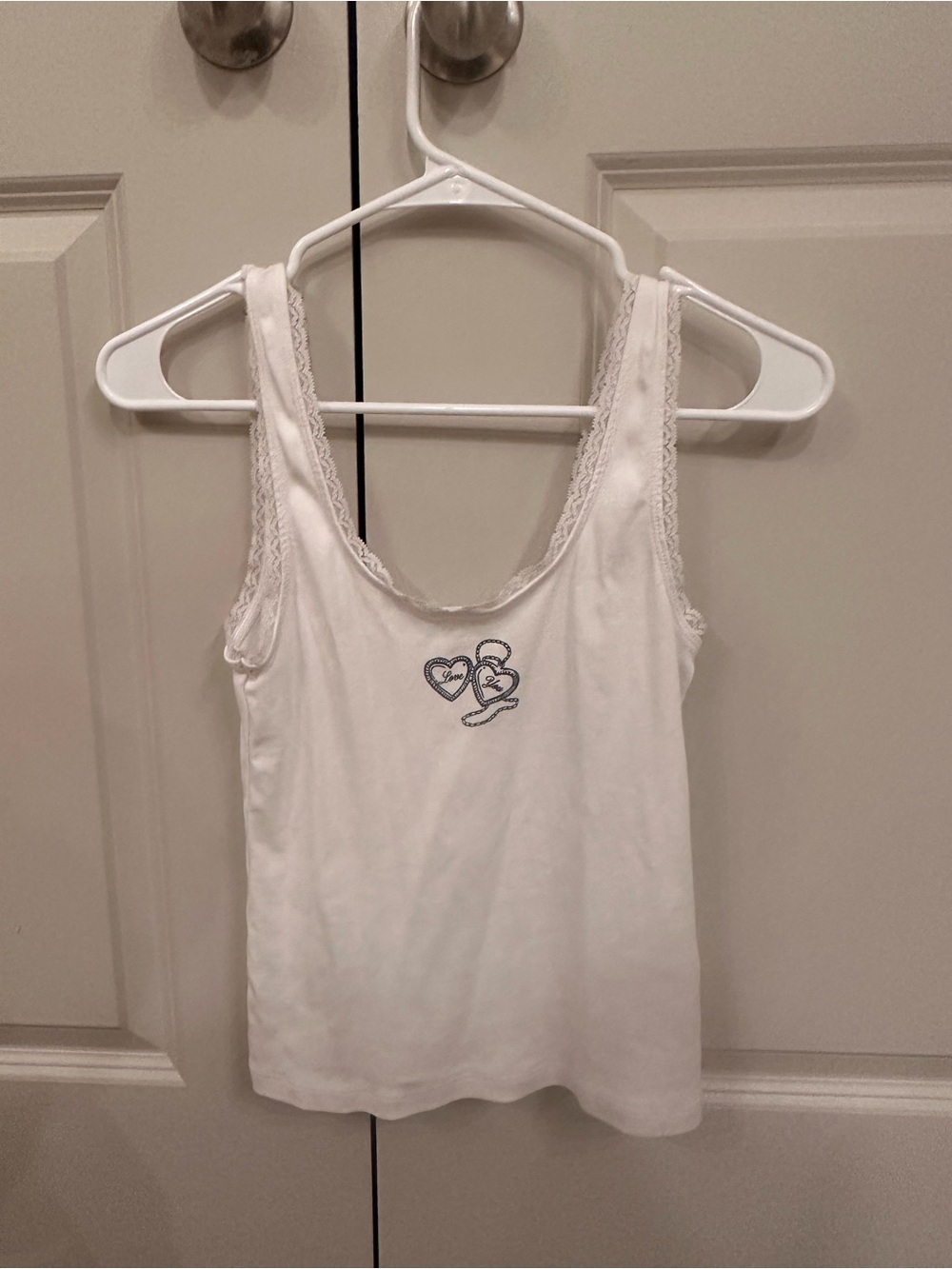 Abercrombie & Fitch White Lace-Trim Camisole